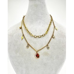 Gold İkili Figürlü Kolye